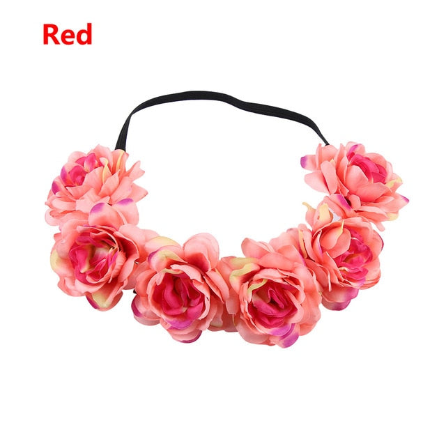 Okdeals New Fashion Women Children girls Wedding Flower Bride Wreath Floral Garlands Bride Headband Hair band Hair Accessories