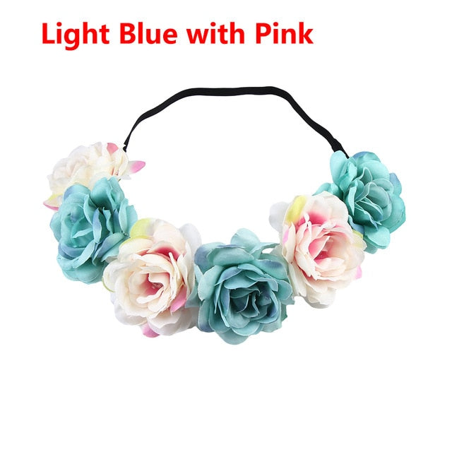 Okdeals New Fashion Women Children girls Wedding Flower Bride Wreath Floral Garlands Bride Headband Hair band Hair Accessories