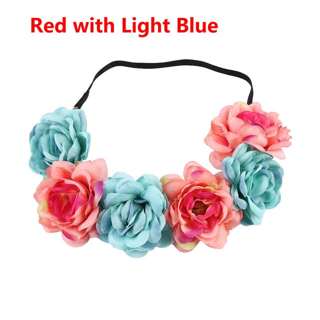 Okdeals New Fashion Women Children girls Wedding Flower Bride Wreath Floral Garlands Bride Headband Hair band Hair Accessories