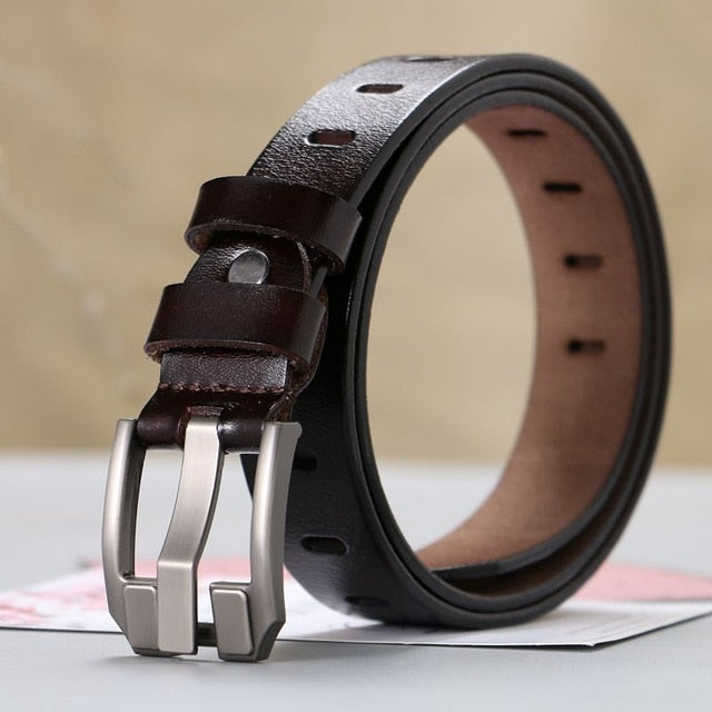 Hot Sale casual designer belts for women leather luxury waist strap white pin buckle belt genuine leather clothing jeans