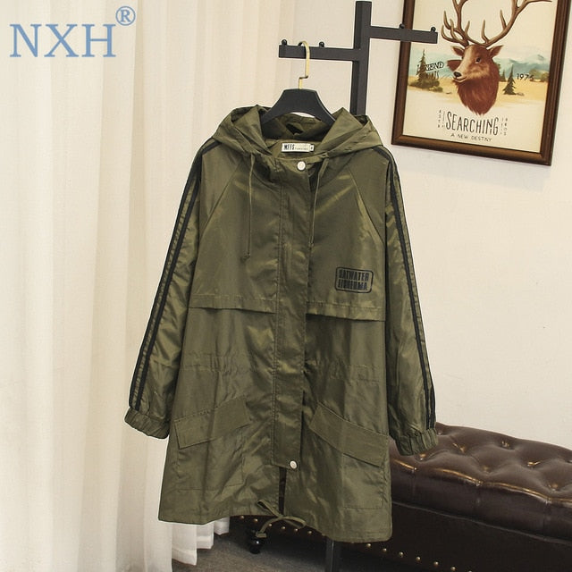 large size trench women female windbreaker hooded cape  woman clothes  long trench coat  loose plus size outwear duster coat