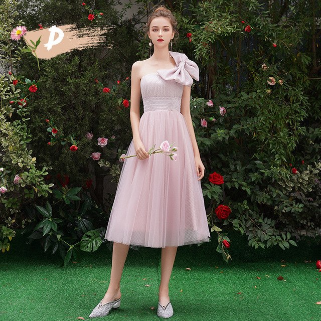 It's YiiYa Bridesmaid Dress Pink Spaghetti Strap Pleat Long bridesmaid dresses Elegant Boat Neck Lace Up Party Gown E125