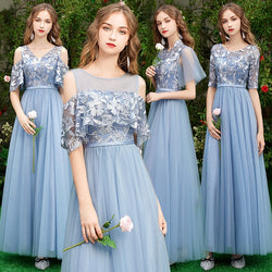 Beauty-Emily Lace Bridesmaid Dresses 2019 Long Plus Size for Women A-Line Half Sleeve Vestido da dama de honra