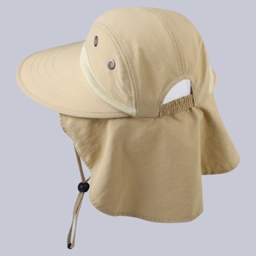 FURTALK Summer Sun Hat with Neck Flap Women Men Ponytail Wide Brim Waterproof UPF 50+ UV Protection Fishing Hiking Safari Hats