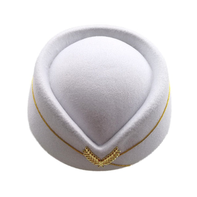 2019 Hot Sale Wool Felt Pillbox Air Hostesses Beret Hat Base Cap Airline Stewardess Sexy Formal Uniform Hat Caps Accessory2C0313