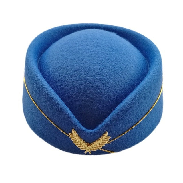 2019 Hot Sale Wool Felt Pillbox Air Hostesses Beret Hat Base Cap Airline Stewardess Sexy Formal Uniform Hat Caps Accessory2C0313