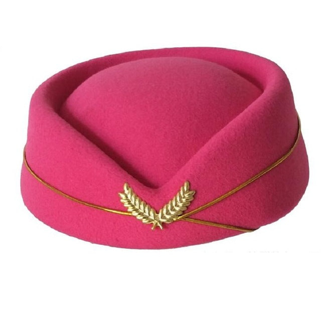 2019 Hot Sale Wool Felt Pillbox Air Hostesses Beret Hat Base Cap Airline Stewardess Sexy Formal Uniform Hat Caps Accessory2C0313