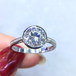 Fine Jewelry Real 18K Gold AU750 G18K 2ct Moissanite Diamond Ring Gemstone Rings for Women