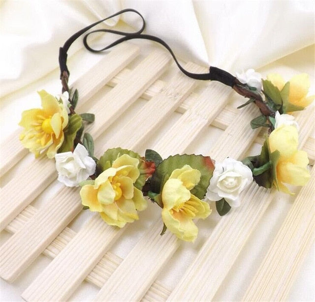 New Design Women Handmade Flower Crown Wedding Wreath Bridal Headdress Headband