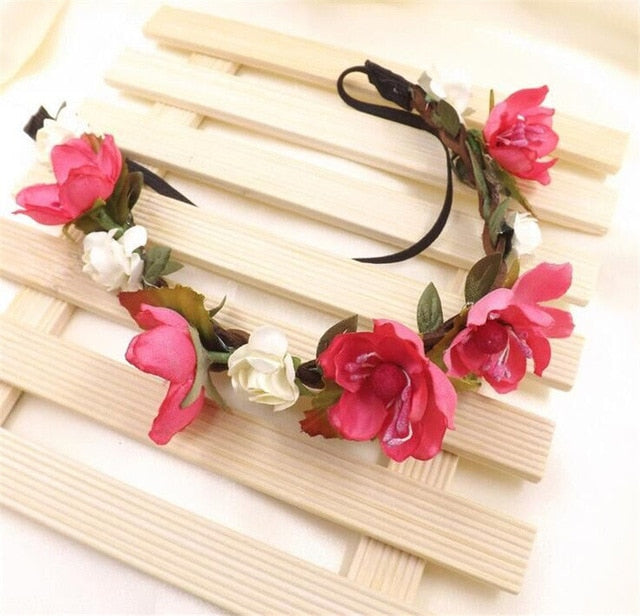 New Design Women Handmade Flower Crown Wedding Wreath Bridal Headdress Headband